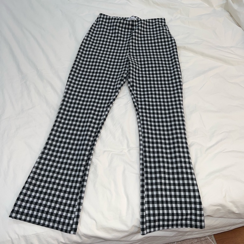 urban outfitters gingham flare pants
